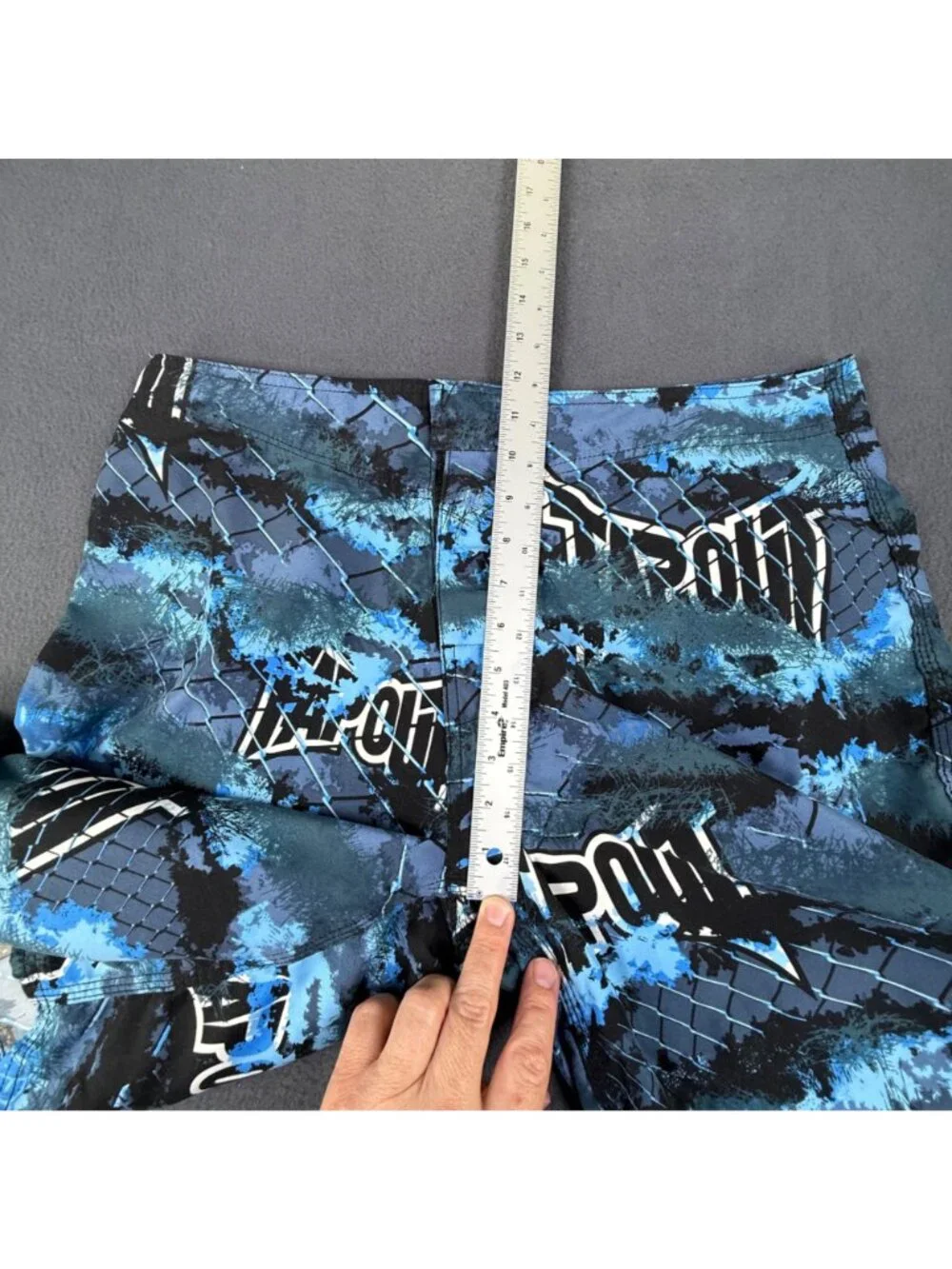 Tapout Men's MMA Fight Shorts Camo Blue Black Gray White  Size 34